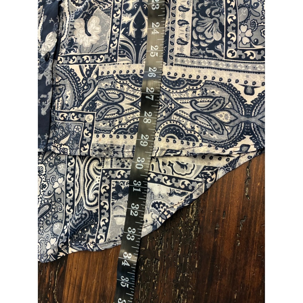 Soft Surroundings Blue Mixed Media High Low Button Down Tunic Women's Size XL - Picture 4 of 5